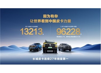 長城皮卡1-6月全球銷量超9萬輛 以實力獻禮長城汽車35周年 封面圖